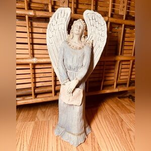 Handmade Ceramic Angel
Figurine Christian Statue
Blue Dress Signed MN 1994'